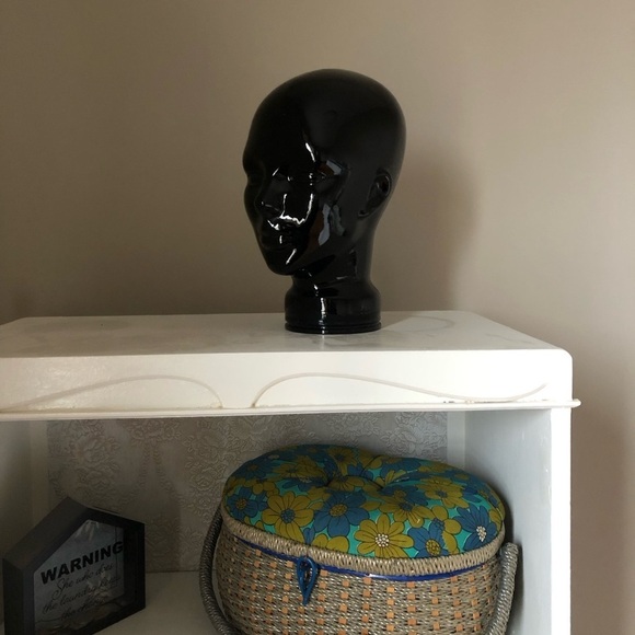 Vintage Other - Vtg Black Glass Mannequin Head